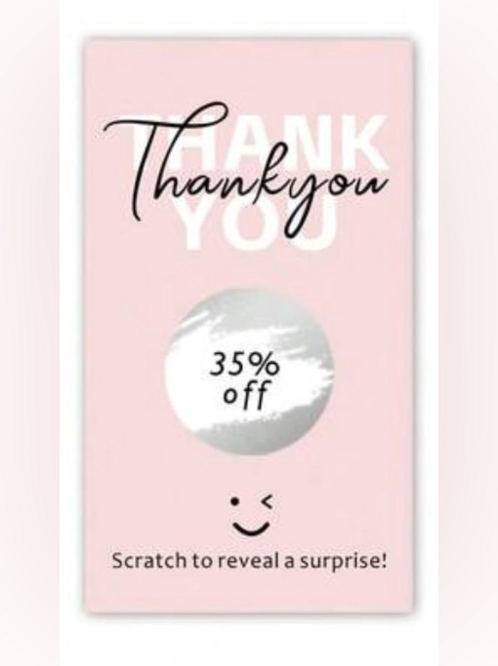 5 Pink Thank You Scratch to reveal your prize Cards - Picture 2 of 3